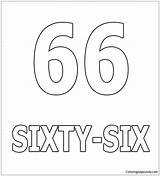 Number Sixty Pages Coloring Six Color sketch template