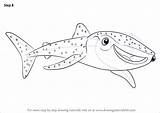 Dory Finding Destiny Drawing Coloring Draw Pages Step Tutorials Shark Template sketch template