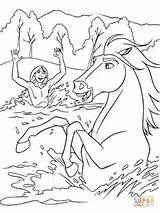 Spirit Coloring Pages Horse River Creek Stallion Cimarron Little Kleurplaten Paard Color Gif Tekeningen Gratis Etalon Plaines Des Dieren Printable sketch template
