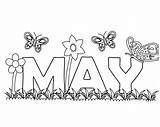 Coloring May Pages Printable Sheets Template Kids Flower Preschool Freecoloring sketch template