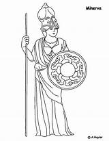 Minerva Athena Romeinen Grieken Goden Griekse Godin Wijsheid Romeinse Romein Geschiedenis Kleuren sketch template