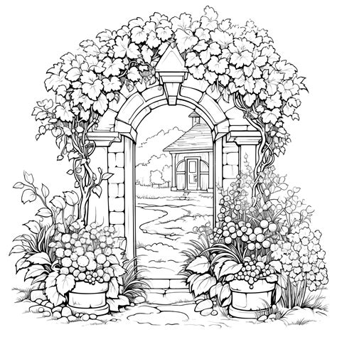 premium vector romantic secret garden coloring pages coloring book