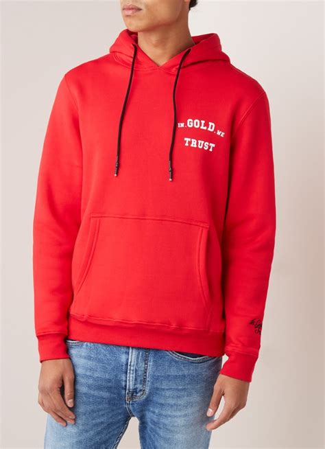 gold  trust hoodie met logoprint en backprint rood de bijenkorf