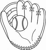 Coloring Baseball Pages Bat Glove Printable Line Mitt Print Clip Choose Board Colouring Kids sketch template