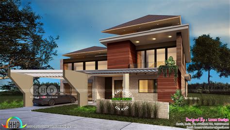 contemporary residence  sq ft kerala home design  floor plans  dream houses