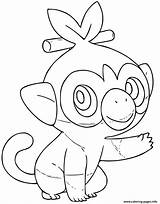 Grookey Coloring Grass Type Pokemon Pages Printable sketch template