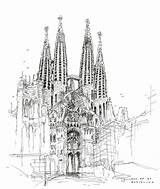 Sagrada Gaudi Sagrado Croquis Barcelone Visitar Ciudades sketch template