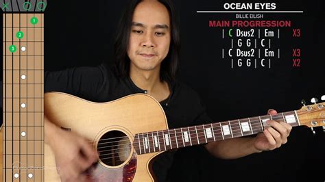 ocean eyes guitar cover billie eilish tabs chords youtube