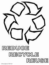 Coloring Pages Recycle Reuse Reduce Earth Printable Holidays Sheets sketch template