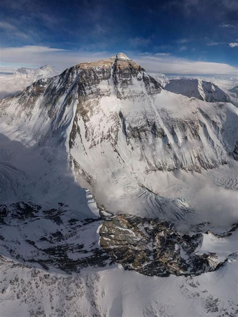 high altitude drone captures rare view  mount everest everest mount everest drone