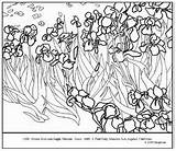 Gogh Irises Teacherspayteachers Colouring sketch template