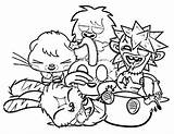 Moshi Monster Coloring Pages Gathering Laughing Tooth Furi Colorluna sketch template