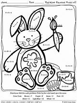 Easter Math Coloring Pages Color Maths Addition Printables Equations Subtraction Numbers Worksheet Code Sheets Spring Cellent Egg Puzzles Choose Board sketch template