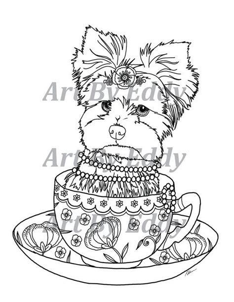 art  yorkie single coloring page yorkie coloring books art