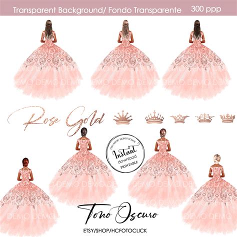 clipart rose gold quinceanera rose gold princesa rose gold sweet