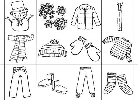 winter clothes printable printable word searches