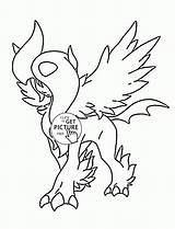 Pokemon Coloring Pages Ultra Rare Large Absol Wuppsy Mega Printables Characters Kids sketch template