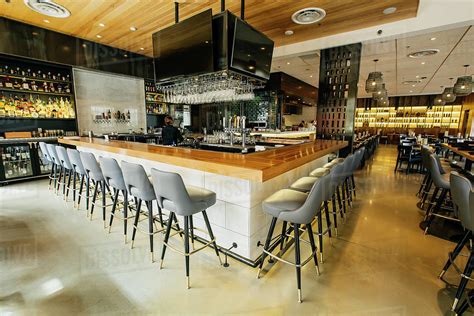 tables  chairs  modern bar  restaurant stock photo dissolve