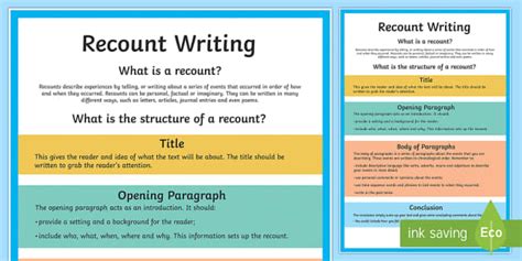 year  recount writing poster australia primary resources