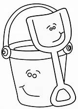Bucket Coloring Pages Smiling Getcolorings Color Getdrawings sketch template
