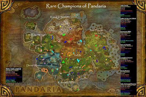 wow rare spawns map  rare pandarian champions  type