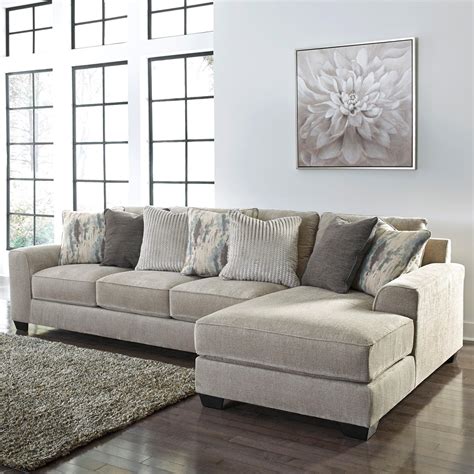 benchcraft ardsley contemporary  piece sectional   chaise wayside furniture