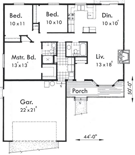 level house plan  bedrooms  car garage  ft wide   ft