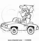 Driving Car Woman Cartoon Clipart Convertible Senior Outlined Royalty Ron Leishman Lady Toonaday Old Clip Vector Illustration Driver Outline Man sketch template