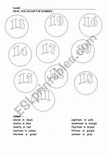 20 Numbers Colour Worksheet Worksheets Preview sketch template
