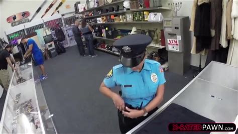 sexy police woman wants to pawn her weapon and ends up fucked by shawn zb porn