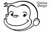 Curious George Coloring Face Drawing Pages Line Printable Kids sketch template