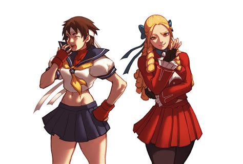 kasugano sakura and kanzuki karin street fighter and 2 more drawn by