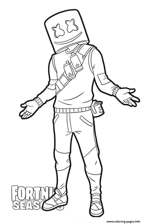 print marshmello  fortnite coloring pages coloring pages  boys