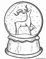 Globe Reindeer Rena Globes Winter Snowglobe Printcolorfun Gingerbread Natalinos Atividades Renas Educar sketch template