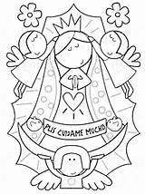 Guadalupe Virgencita Coloring Pages Virgin Lady Coloringbook4kids sketch template