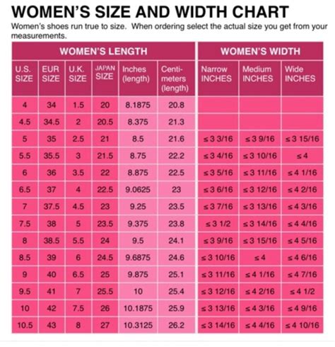 womens shoe size conversion chart  uk european  japanese width