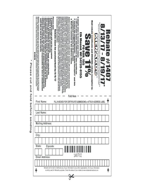 menards rebate form fill   sign printable  template signnow