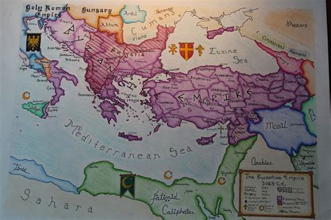 byzantine empire hand drawn map  mapporn