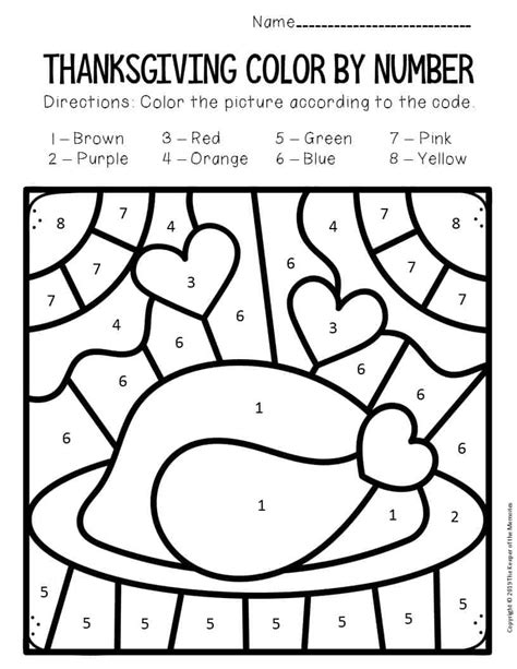 color  number thanksgiving preschool worksheets turkey dinner