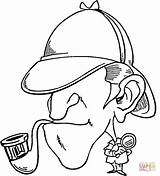 Sherlock Holmes Pipe Coloring Pages Dessin Printable Coloriage Colorier Drawing Bbc Detective Silhouettes Supercoloring Clipart Color sketch template