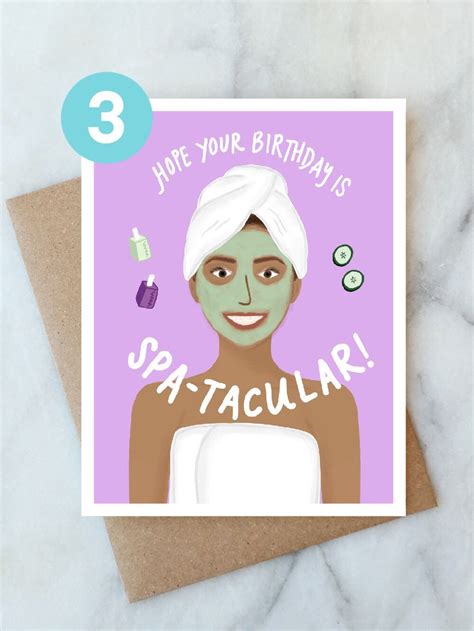 spa birthday card spa day birthday card spa tacular birthday etsy