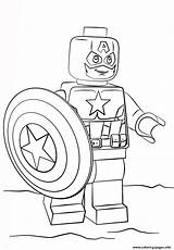 Lego America Coloring Captain Pages Printable Color sketch template