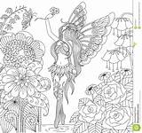 Fee Adulto Ausmalbilder Malbuch 塗り絵 Erwachsenen Fliegen Fairies Erwachsene sketch template