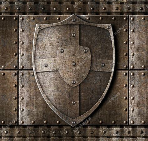 metal shield  armour background  rivets stock photo  andrey