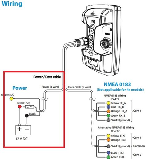lowrance power  video cable wiring diagram