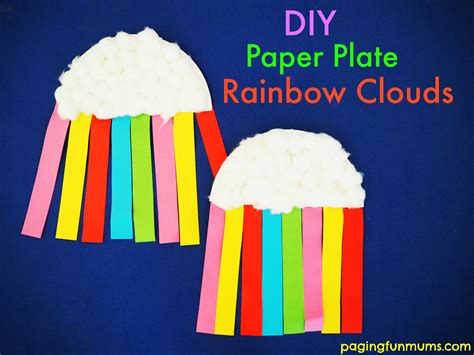 cloud paper plates diy paper plate rainbow clouds