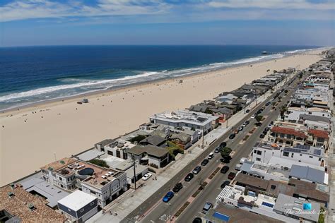 strand hermosa beach ca usa drone aerial beach view