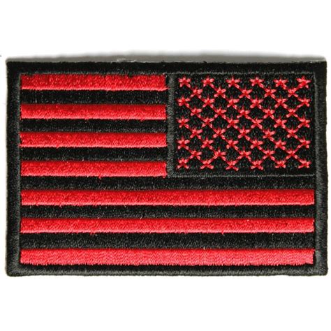 reversed red american flag patch embroidered badges embroidered