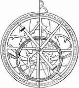 Astrolabe Steampunk Astrolabio Regiomontanus Colouring Drawing Astronomia sketch template