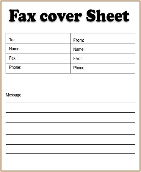 blank fax cover sheet template